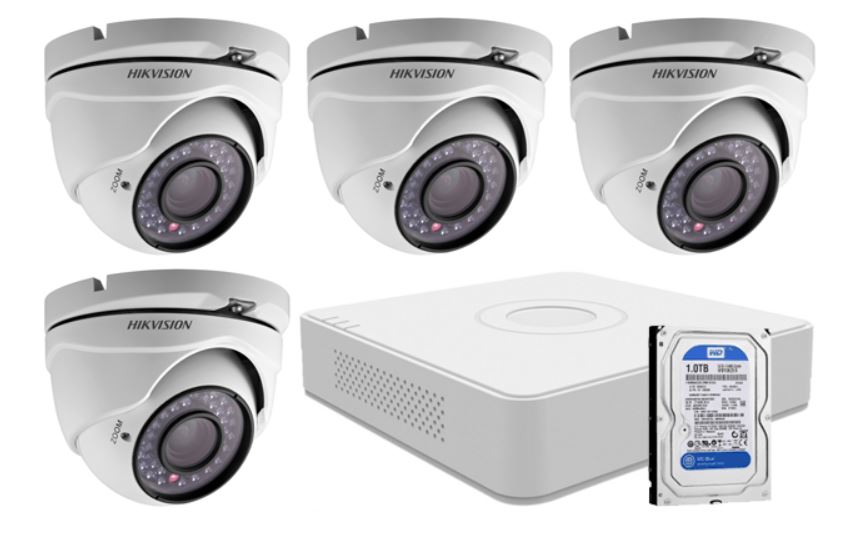 HIKVISION DS-7104HGHI-K1 +4db domekamera +HDD szett